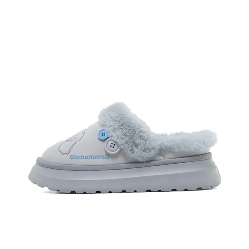 Sanrio x OLD ORDER Fuzzy Abrasion Resistant Slip Resistant Wrap toe Slippers Women's Blue