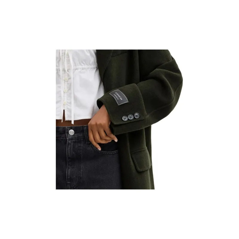 COACH FW24 Coat Women's Dark Green-3