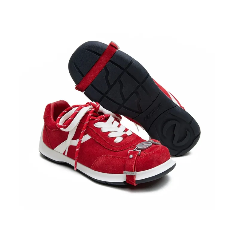 ABCICEY Wear resistant And Lightweight Low Top Casual Shoes Unisex Red-4