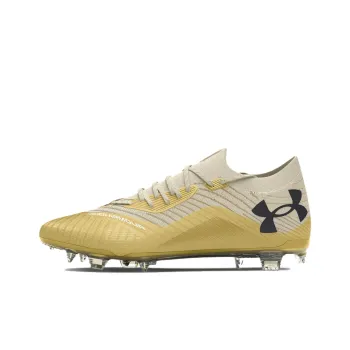 Under Armour Shadow Elite 2 FG Rubber Long Studs Anti Slip Wear Resistant Soccer Shoes Men's Yellow