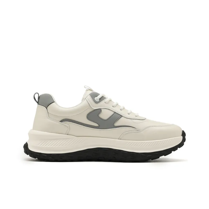 JOSINY Slip Resistant Water Resistant Wear Resistant Support Height Increasing Low Top Chunky Sneakers Men's-2