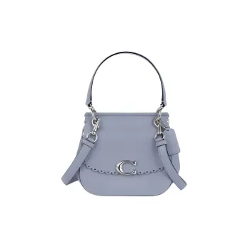 COACH Celia Cow Leather Shoulder Bag, Crossbody Bag Small Size Women's Twilight Blue & Silver