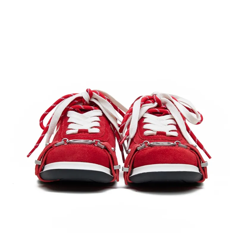 ABCICEY Wear resistant And Lightweight Low Top Casual Shoes Unisex Red-2