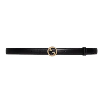 GUCCI Logo Plaque Buckled Belt