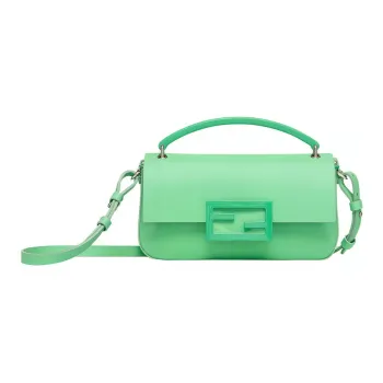 FENDI Baguette Calfskin Portable One Shoulder Crossbody Cell Phone Pouch Regular Women's Green