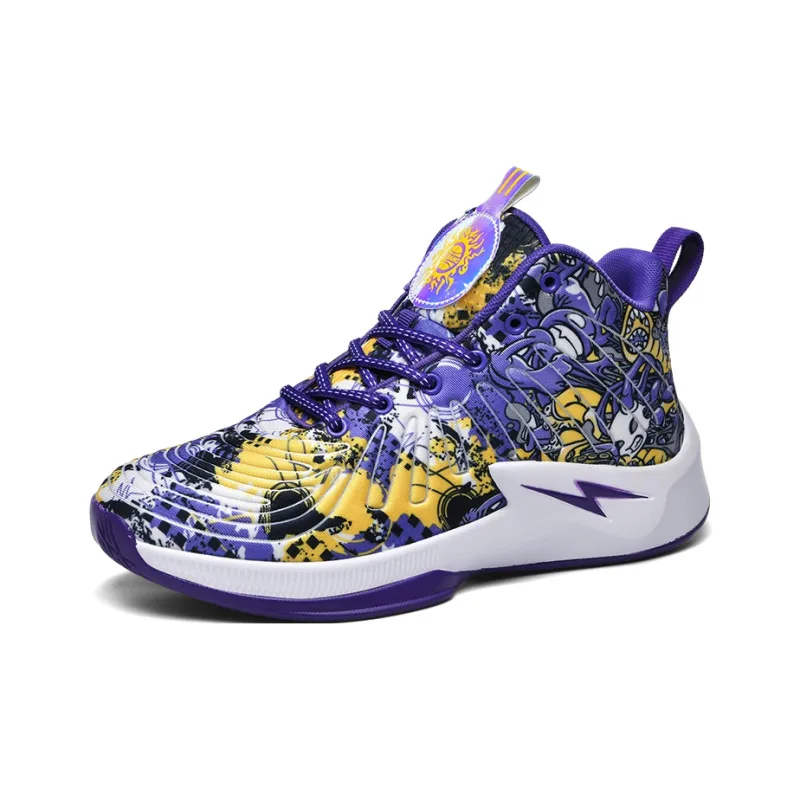 Wooden Rabbit Anti Slip Wear Resistant Mid Top Basketball Shoes Unisex-11