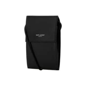 SAINT LAURENT Leather Shoulder Bag, Crossbody Bag Men's Black