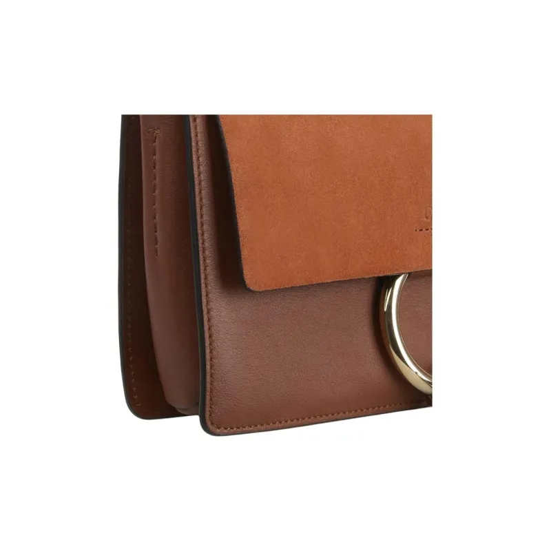 Chloe Faye Cow Leather Shoulder Bag Crossbody Bag Women's Brown-2