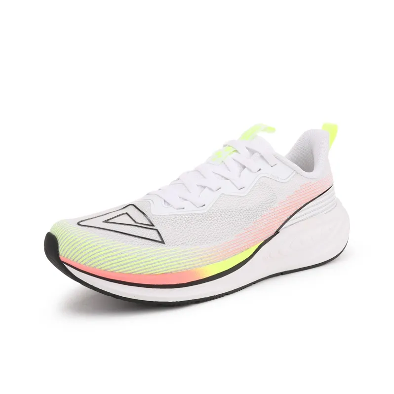 PEAK Long Distance Running Low Top Running Shoes Men's White Green-2