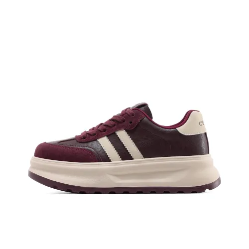 C°BANNER Low Top Skateboard shoes Bold Women's Burgundy