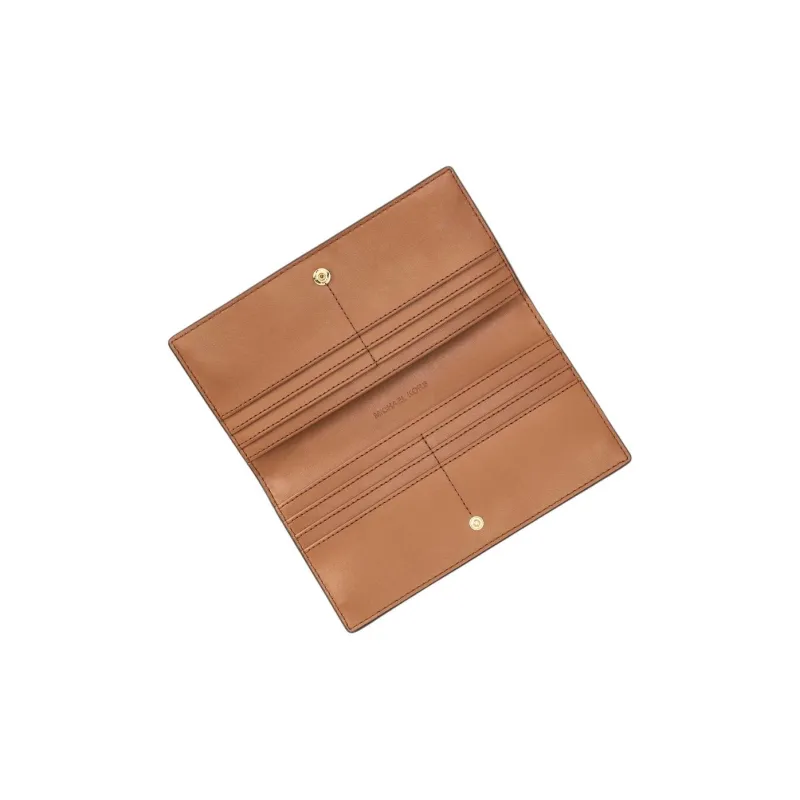 MICHAEL KORS Coated Canvas Wallet Large Size Women's Brown-2