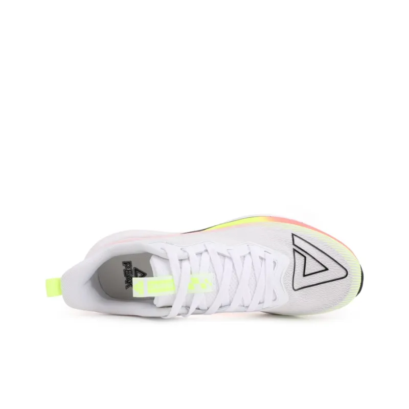 PEAK Long Distance Running Low Top Running Shoes Men's White Green-3