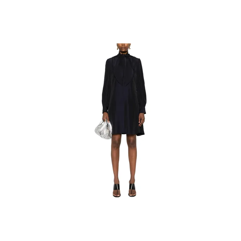 Lanvin Keyhole Neck Draped Mini Dress-1