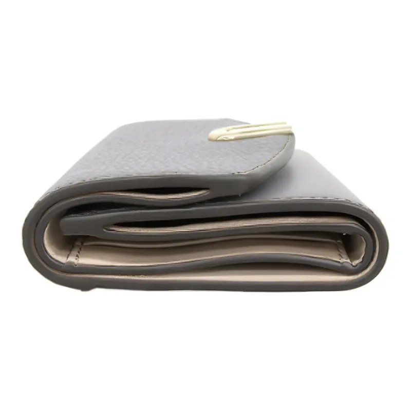 Furla Primula Leather Wallet Small Size Women's Gray-3