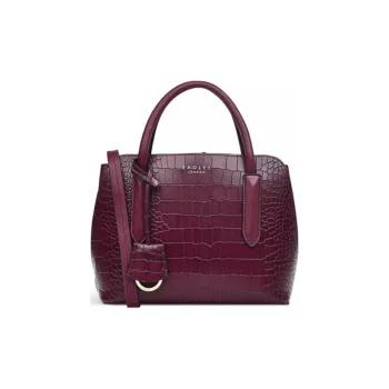 RADLEY Cow Leather Dome Bag Shoulder Bag Crossbody Bag Handbag Medium Size Women's Red Brown