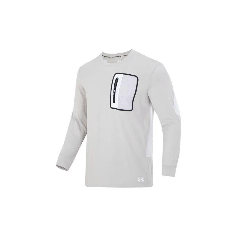 Under Armour Sweatshirt Unisex Light Gray With Free Shopping Bag-1