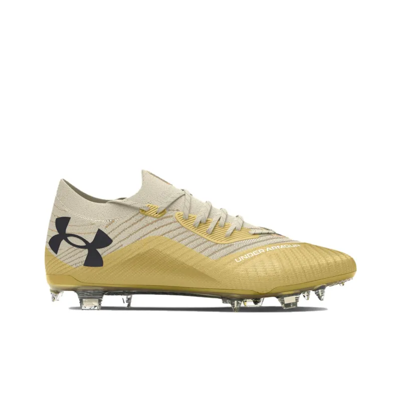 Under Armour Shadow Elite 2 FG Rubber Long Studs Anti Slip Wear Resistant Soccer Shoes Men's Yellow-1