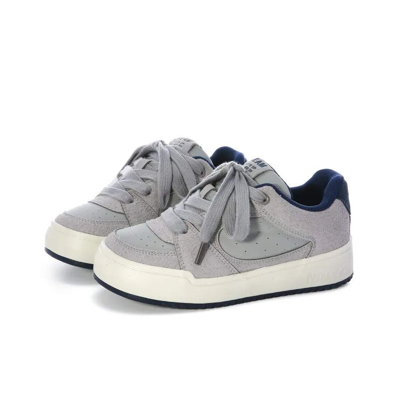 Lovely You Durable Lightweight And Breathable Low Top Skateboard Shoes Women's Gray Blue-1