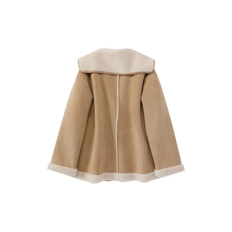 XIANGYING Velvet feel Coat Women's Khaki-1