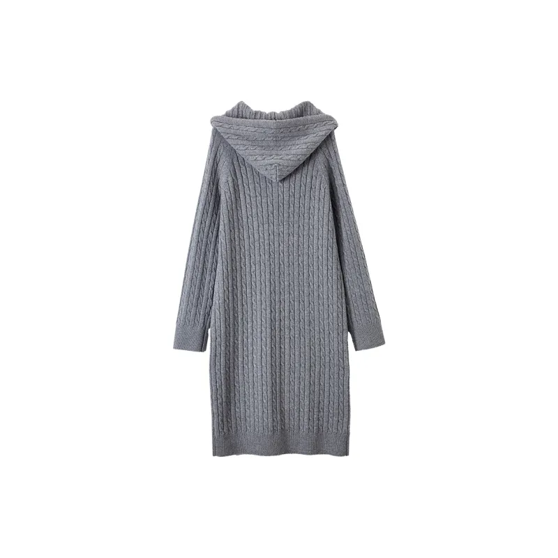 XIANGYING Long Sleeved Dresses Women's Gray-1