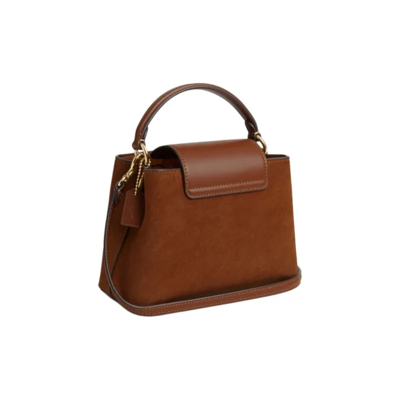 COACH Eliza Cow Split Leather Shoulder Bag, Crossbody Bag, Handbag Mini Women's Yellow Ochre-1