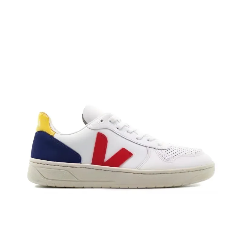 VEJA V 10 Non slip Lightweight Low Top Canvas Shoes Unisex Blue Red-1