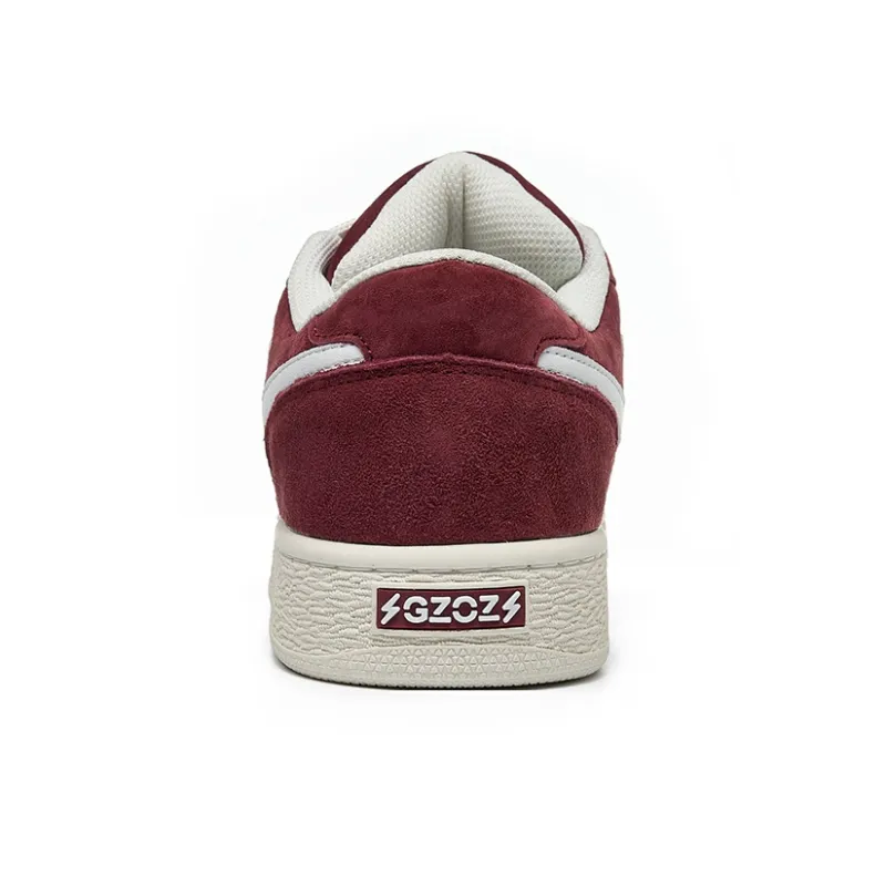 GZOZ Anti Slip And Wear Resistant Lightweight Low Top Skateboard Shoes Unisex Bordeaux Burgundy-4