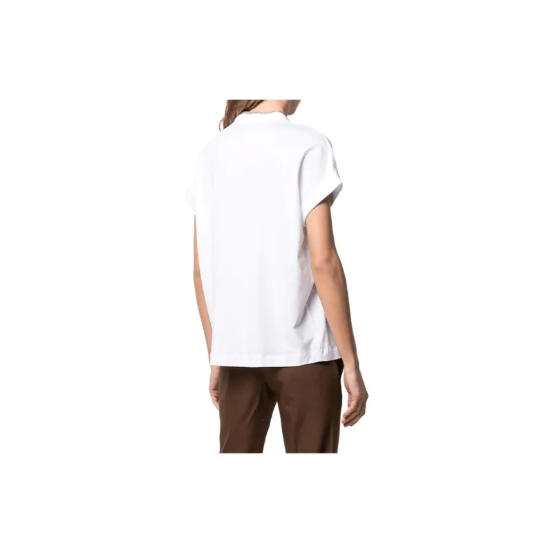 Brunello Cucinelli Embellished V Neck T Shirt-3