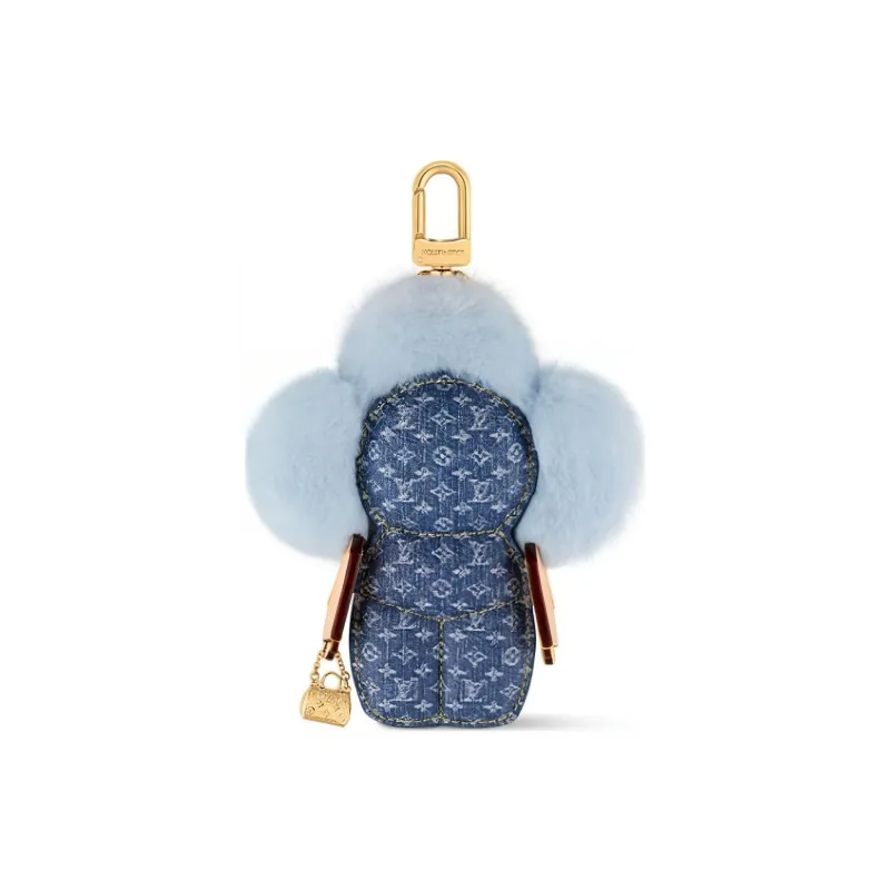 LOUIS VUITTON Leather Pendant Bag Merchandise Women's Blue-5