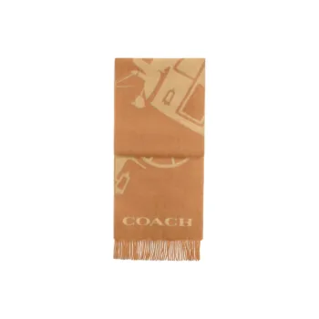 COACH Cashmere Knit Scarves Women's Brown