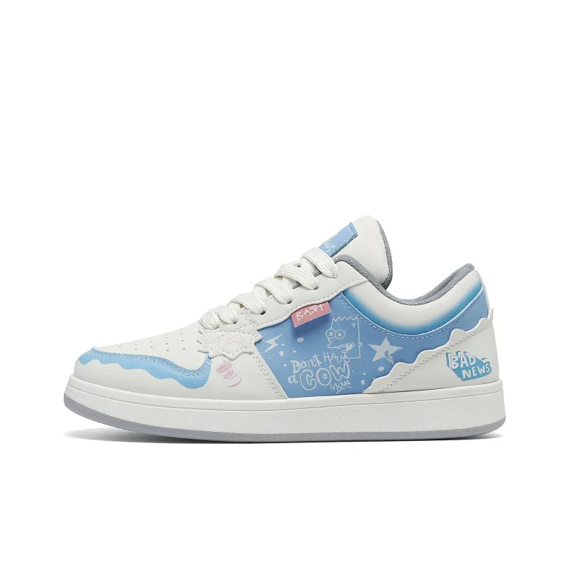 The Simpsons Low Top Skateboard Shoes Men's Aqua Blue-3