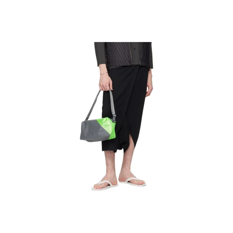 ISSEY MIYAKE Kuro Cotton Shoulder Bag, Crossbody Bag Unisex Light Green-3