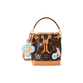 LOUIS VUITTON Nano Noé Handbags Snow Show Christmas Edition Brown