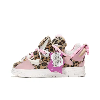 ADCDAVINCI Whale Series Slip Resistant Height Increasing Low Top Skateboard Shoes Women's Brown Pink