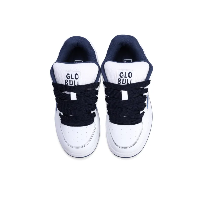 GLO BULL Skateboard Shoes Unisex Low Top White Dark Blue Thread-3