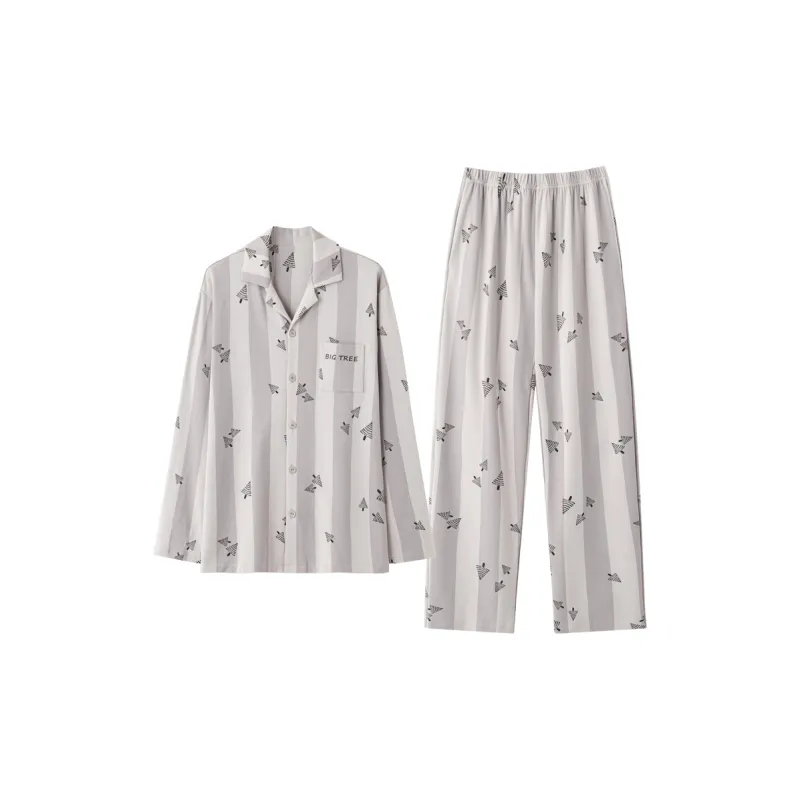 MIIOW Trend Party Series Pajama Set Men's Silver Gray-0