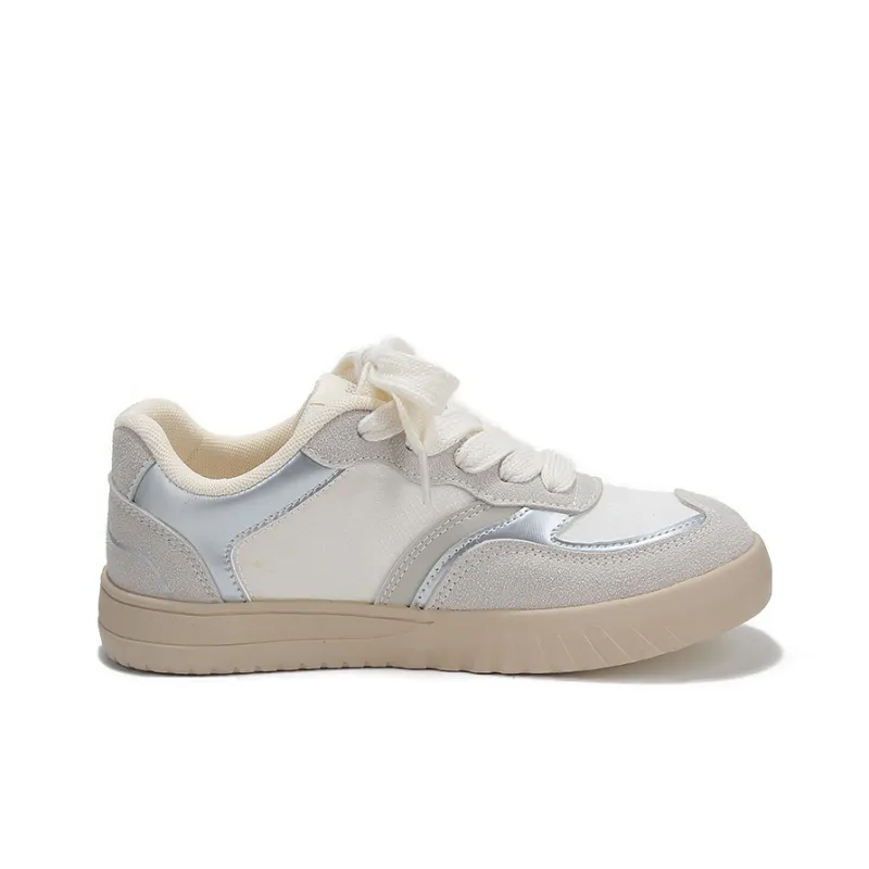 Binya Lightweight Anti Slip Low Top Skateboard Shoes Women's Beige-1