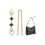 (Plating) Black Heart Four-leaf Clover 16cm + Dog Buckle Decorative Chain 45cm