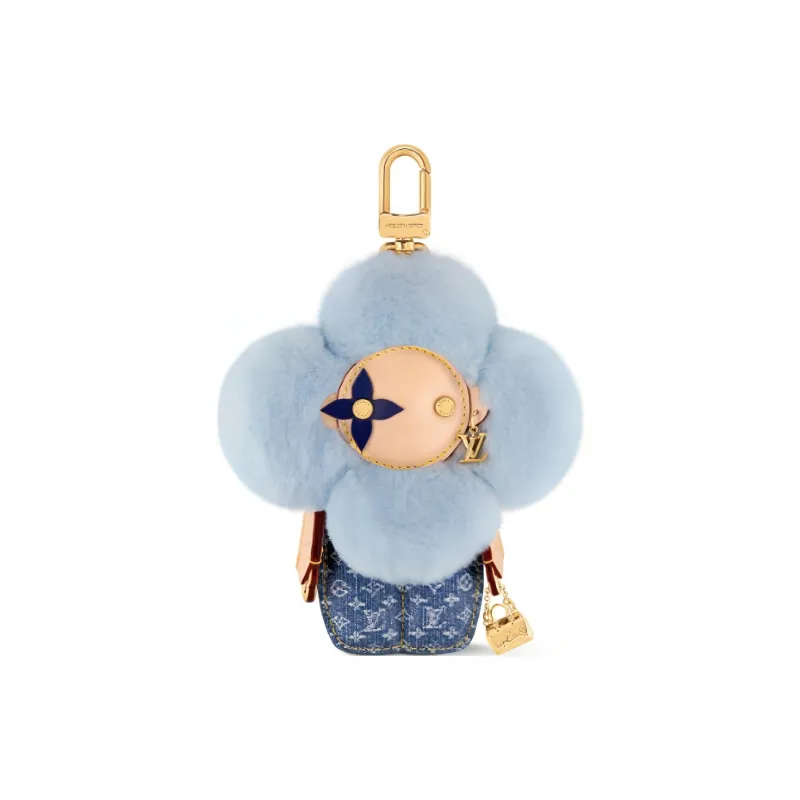 LOUIS VUITTON Leather Pendant Bag Merchandise Women's Blue-4