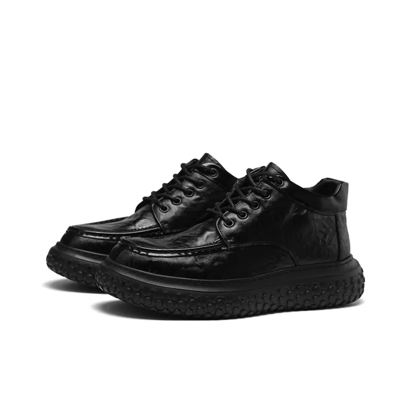 G.N.SHIJIA Wear Resistant Wide Coverage Lightweight Mid Top Casual Shoes Men's Black-2