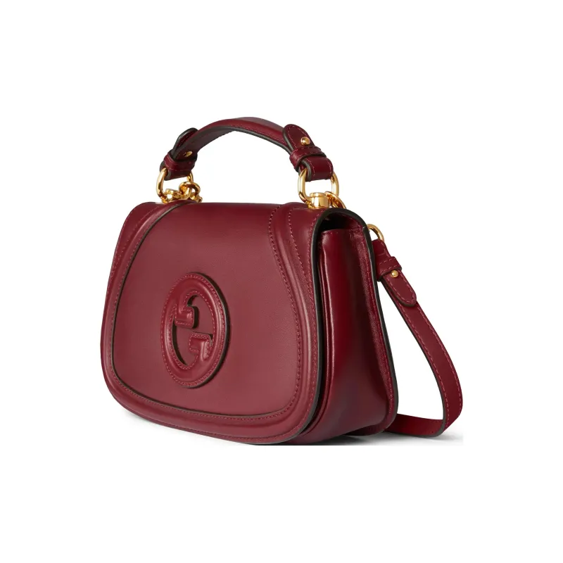 GUCCI Blondie Leather Shoulder Bag Crossbody Bag Handbag Small Size Women's Red-1