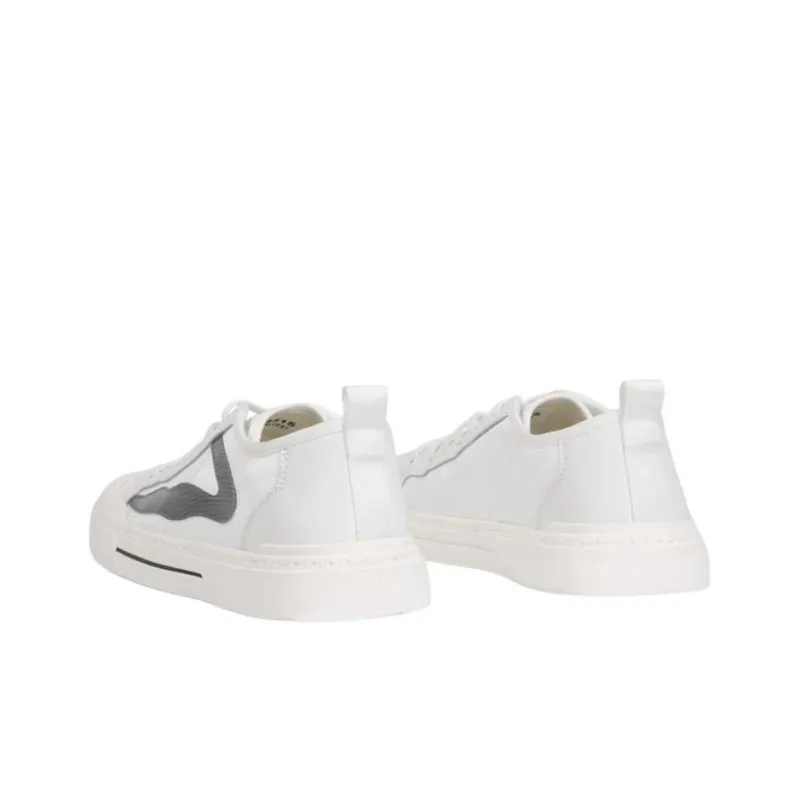 Wit Non slip Lightweight Low Top Skateboard Shoes Men's White Green-3