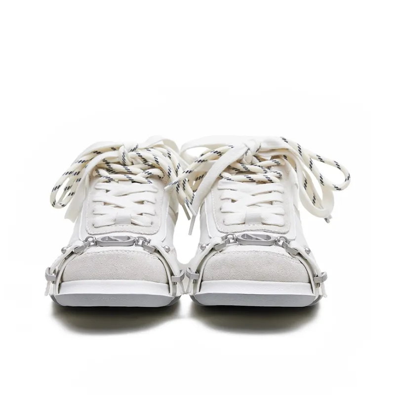 ABCICEY Wear resistant And Lightweight Low Top Casual Shoes Unisex White-2