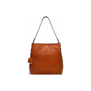 RADLEY Cow Leather Bucket Bags Crossbody Bag Shoulder Bag Large Size Women's Orange-Brown