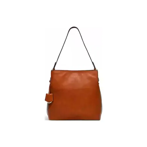 RADLEY Cow Leather Bucket Bags Crossbody Bag Shoulder Bag Large Size Women's Orange-Brown