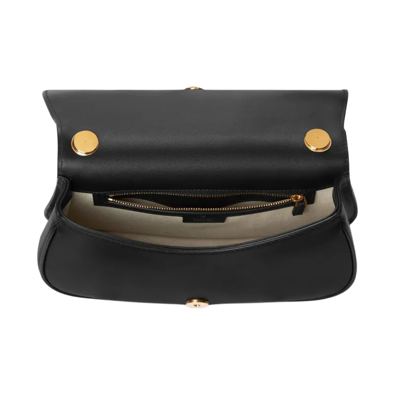 GUCCI Blondie Leather Shoulder Bag Crossbody Bag Handbag Small Size Women's Black-4