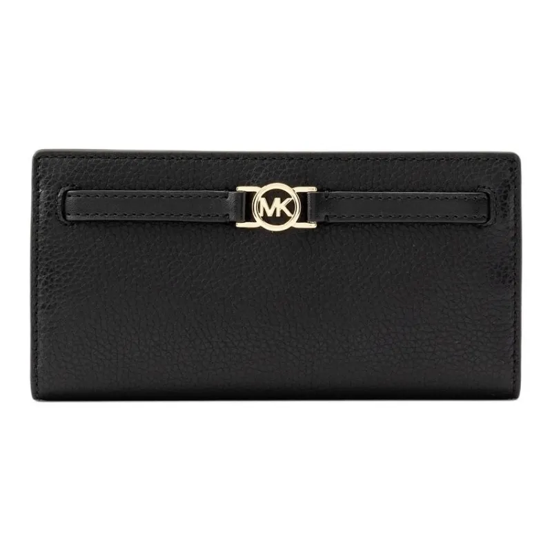 MICHAEL KORS Cow Leather Wallet Large Size Women's Black-0