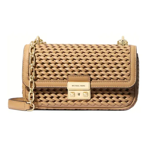 MICHAEL KORS Leather Portable Crossbody Bag, Shoulder Bag Small Size Women's Almond Beige
