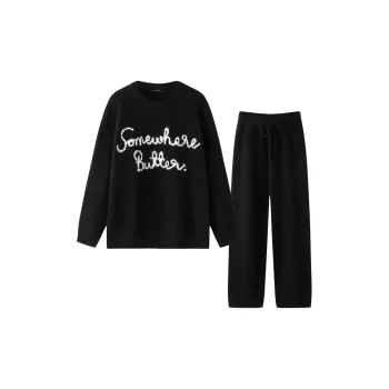 MEITENG Pajama Set Autumn And Winter Season Men's Black