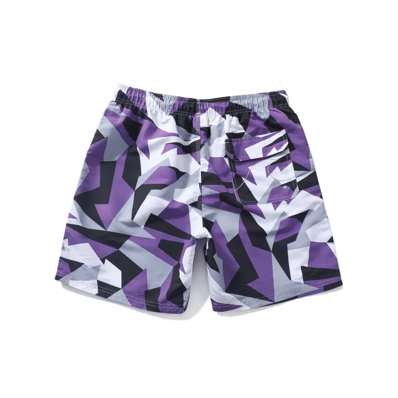 GAILANG Beach Shorts Men's Patchwork Purple-1
